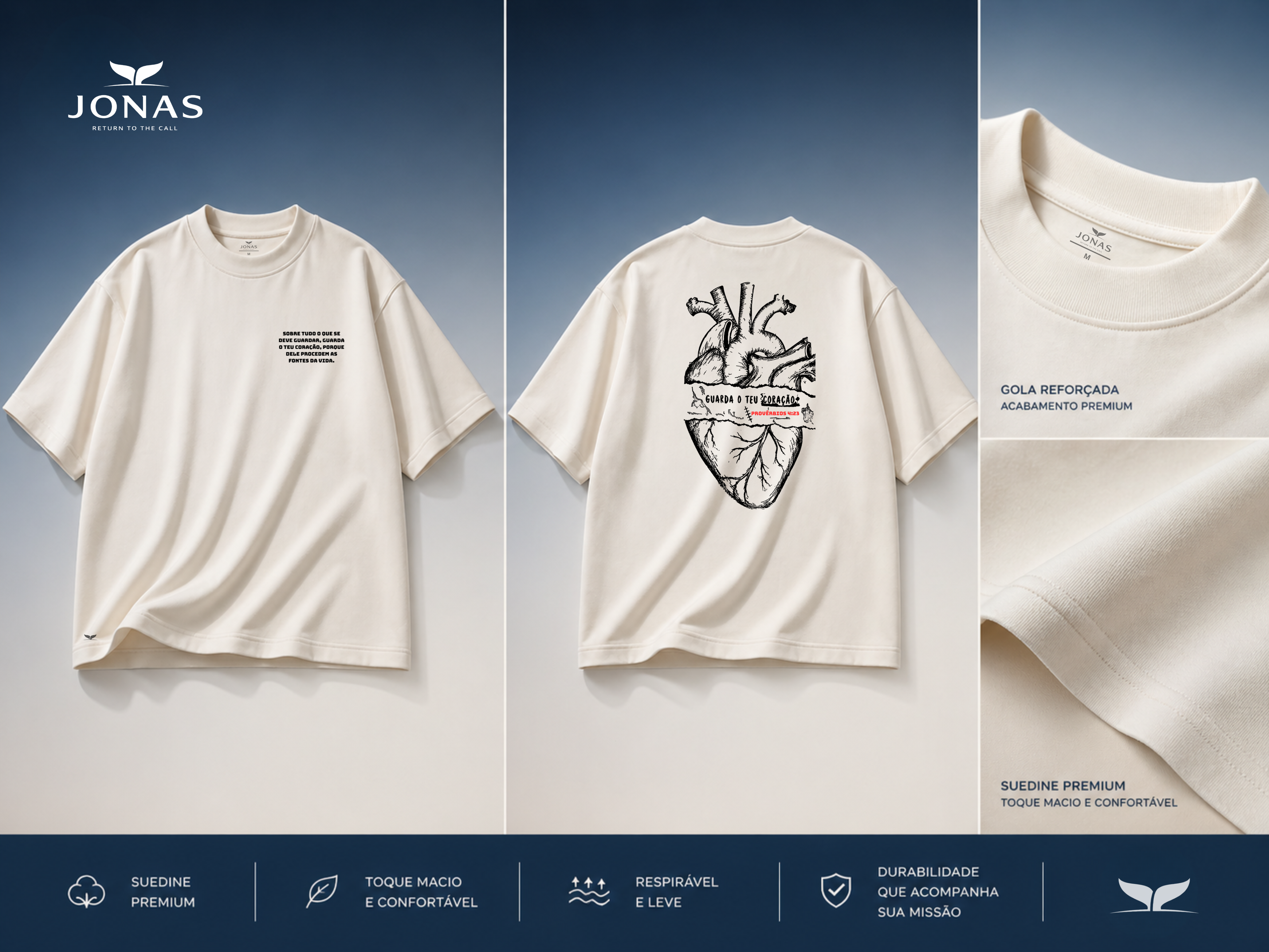 Camiseta Suedine Provérbios - Off White