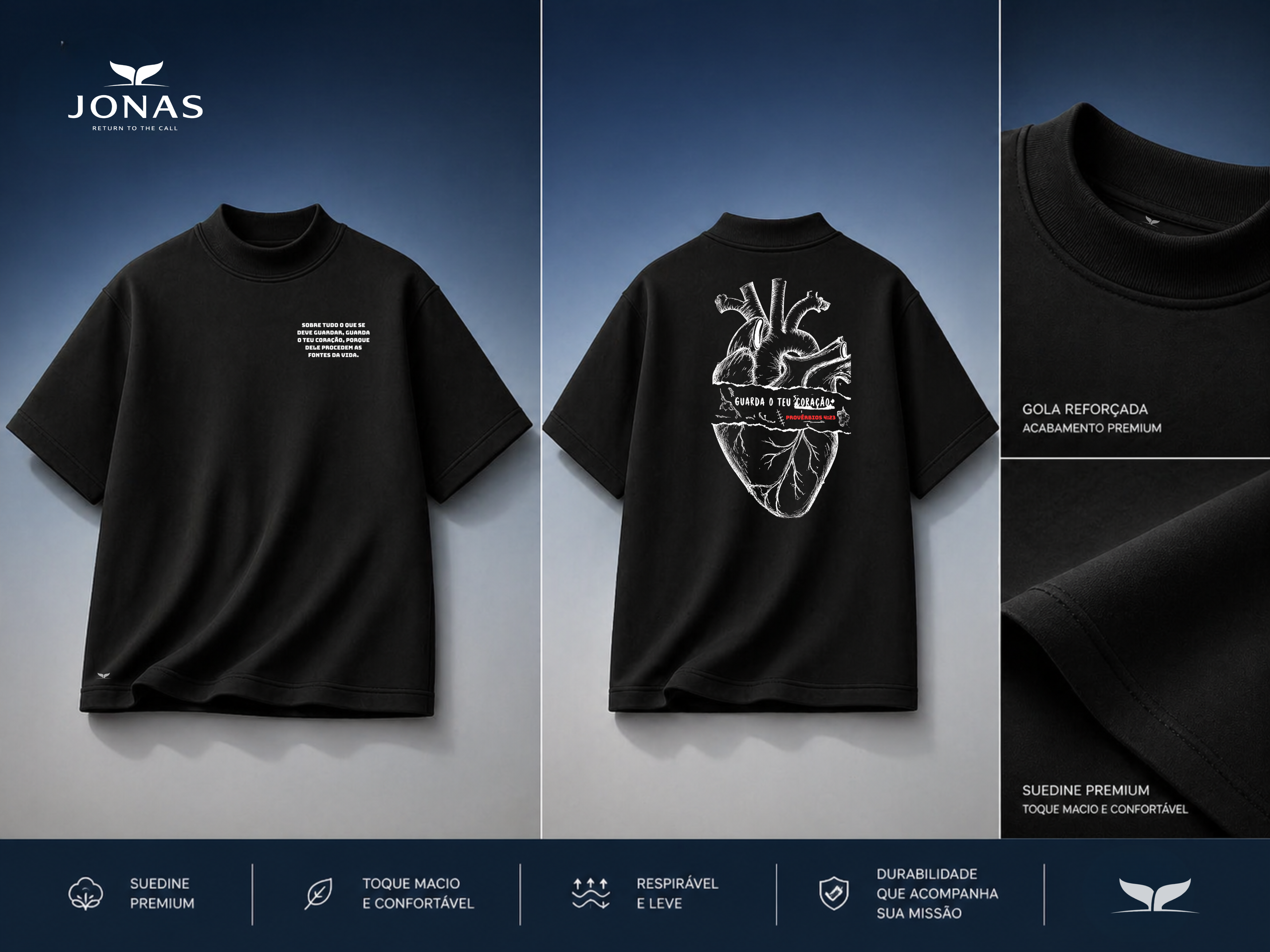 Camiseta Suedine Provérbios - Preto