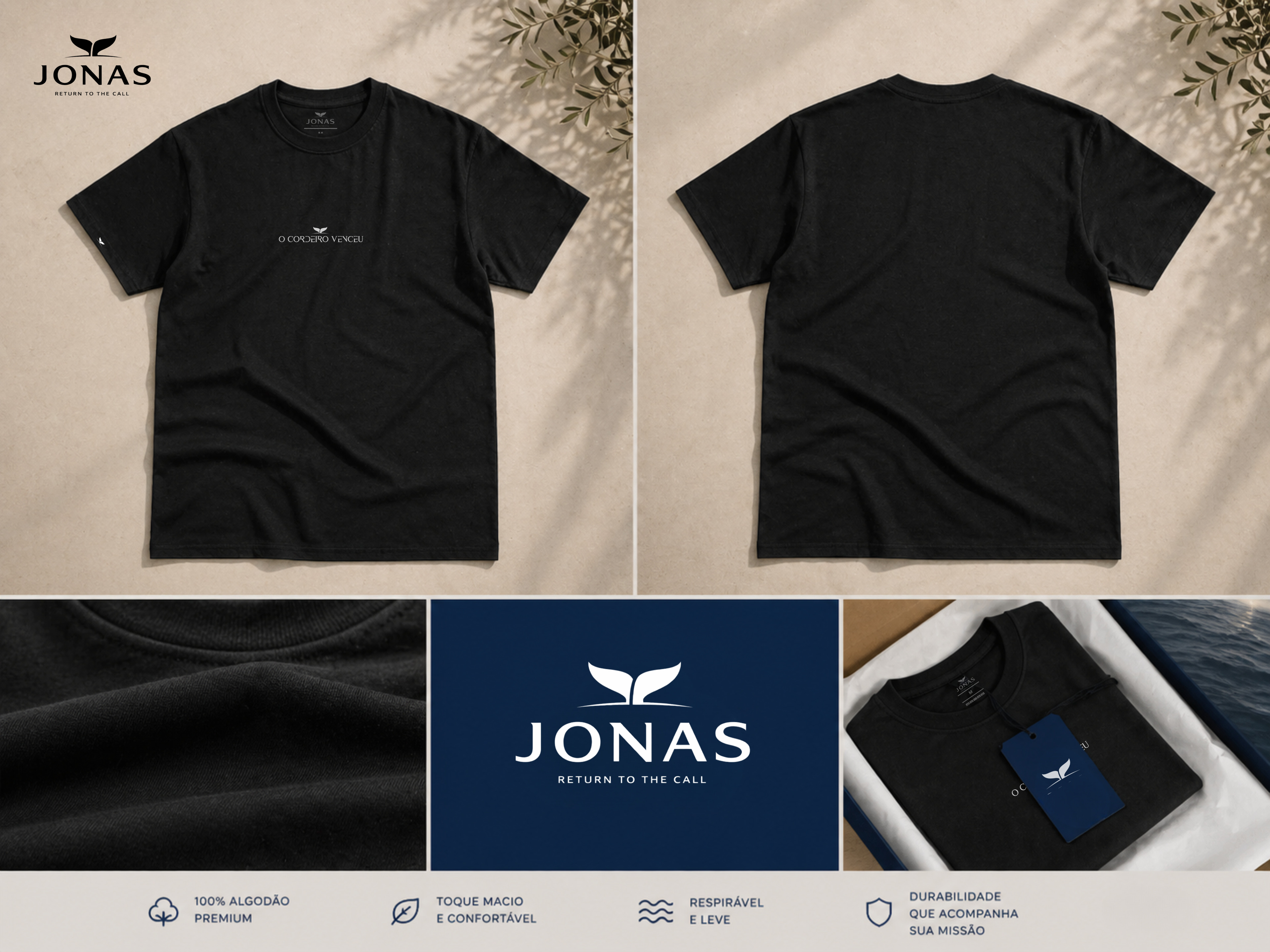 Camiseta Essential “O Cordeiro Venceu” – Preto