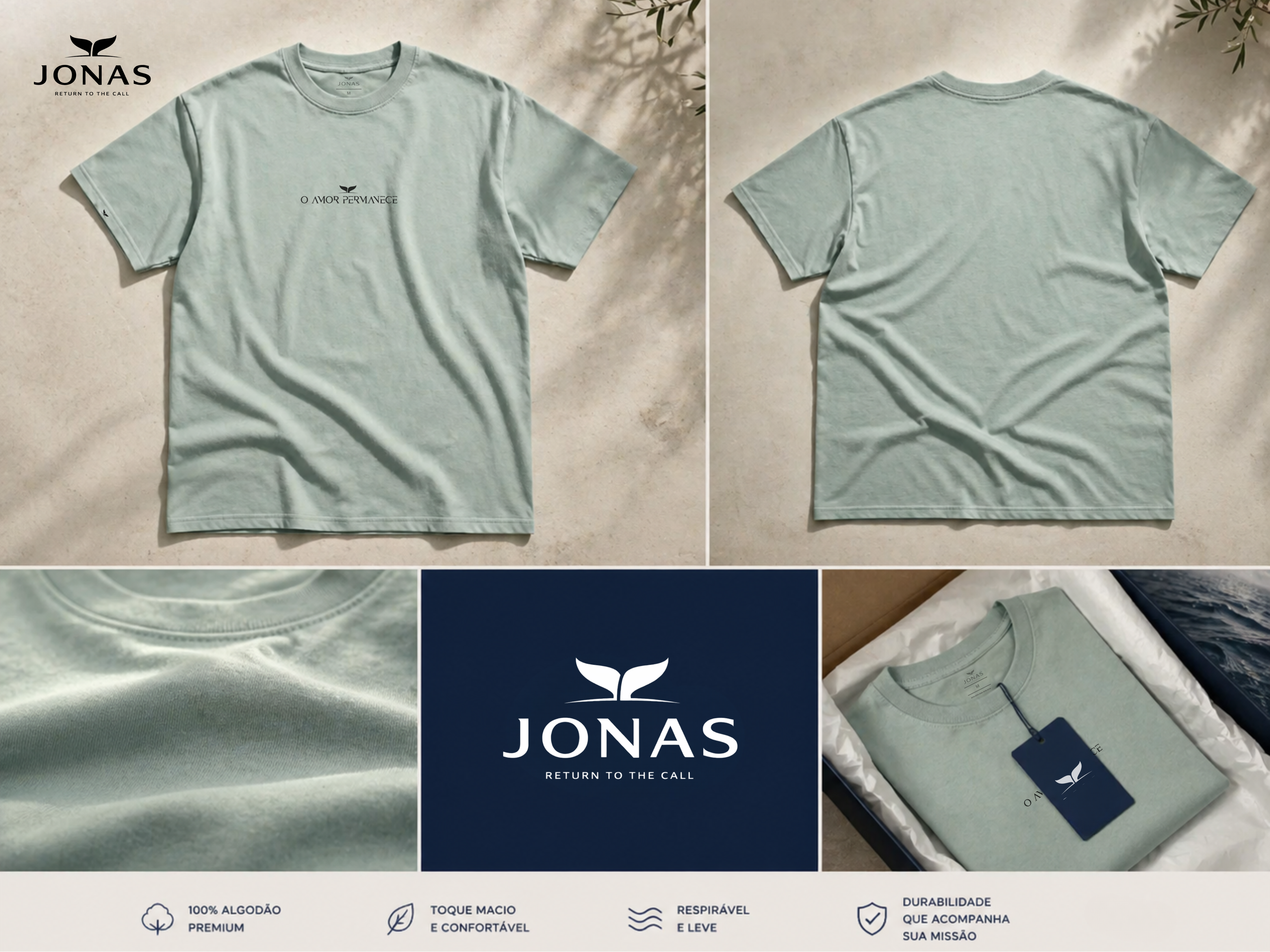 Camiseta Essential “O Amor Permanece” – Verde Claro