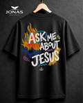 Camiseta Over ASK ME ABOUT - Preto