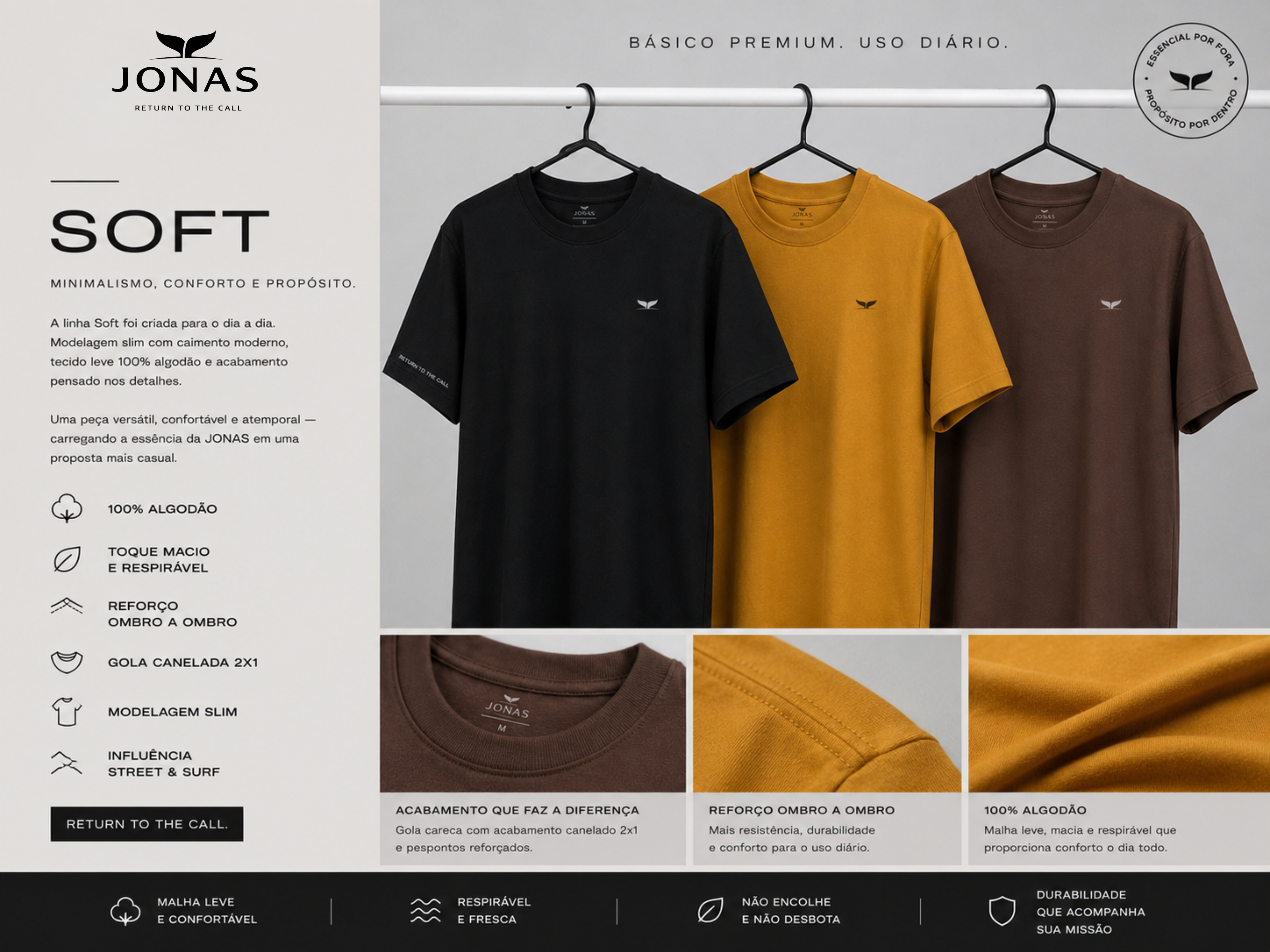 Camiseta Soft Origem Jonas - Preto