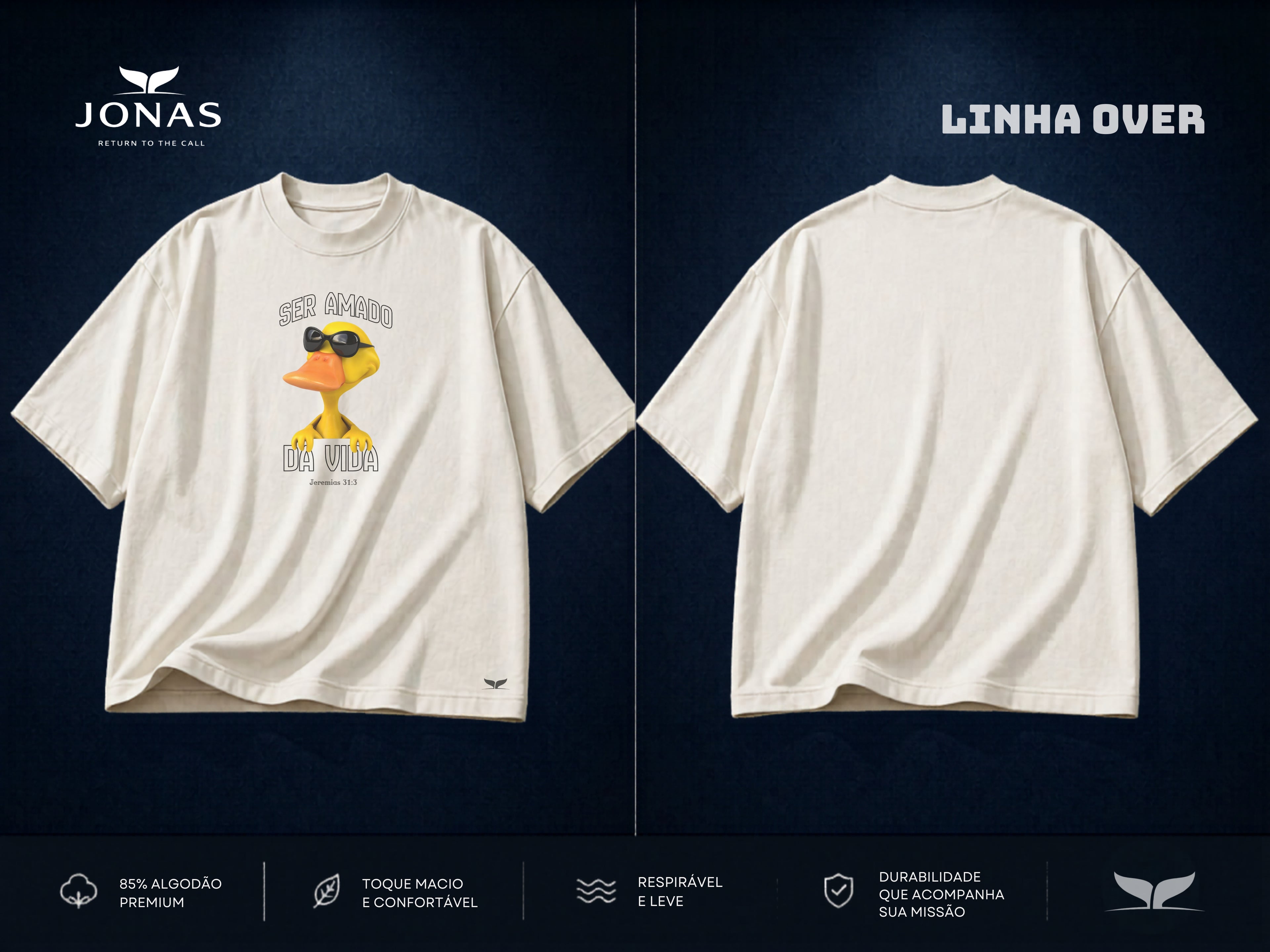 Camiseta Over — Jeremias 31:3 Off White