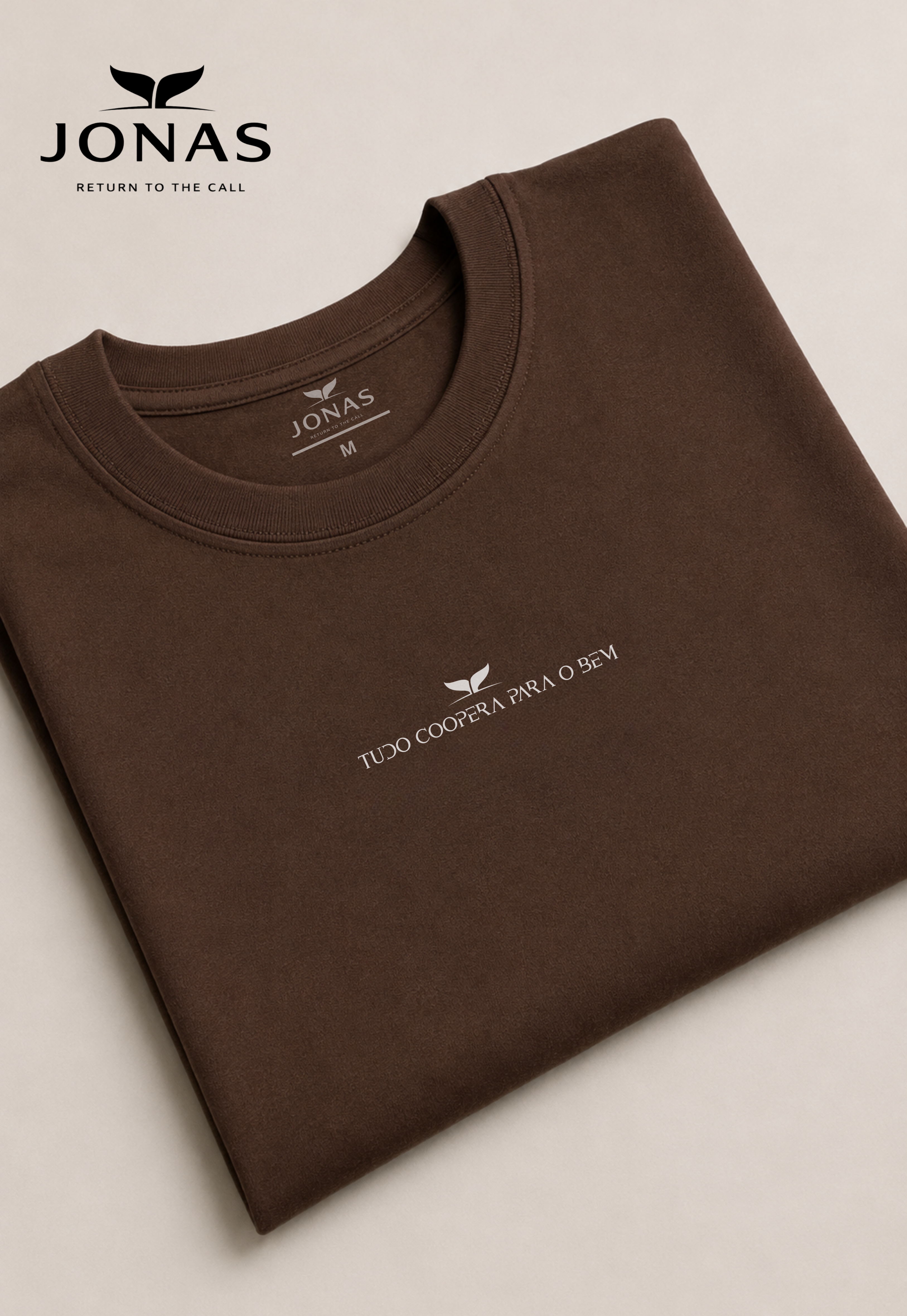 Camiseta Essential “Tudo Coopera Para o Bem ” – Marrom