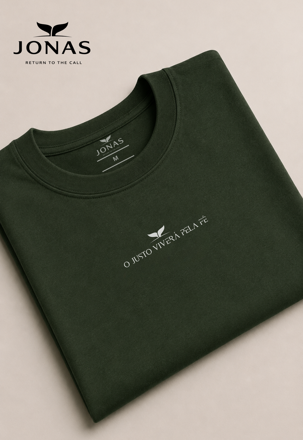 Camiseta Essential “O Justo Viverá Pela Fé” – Verde Militar