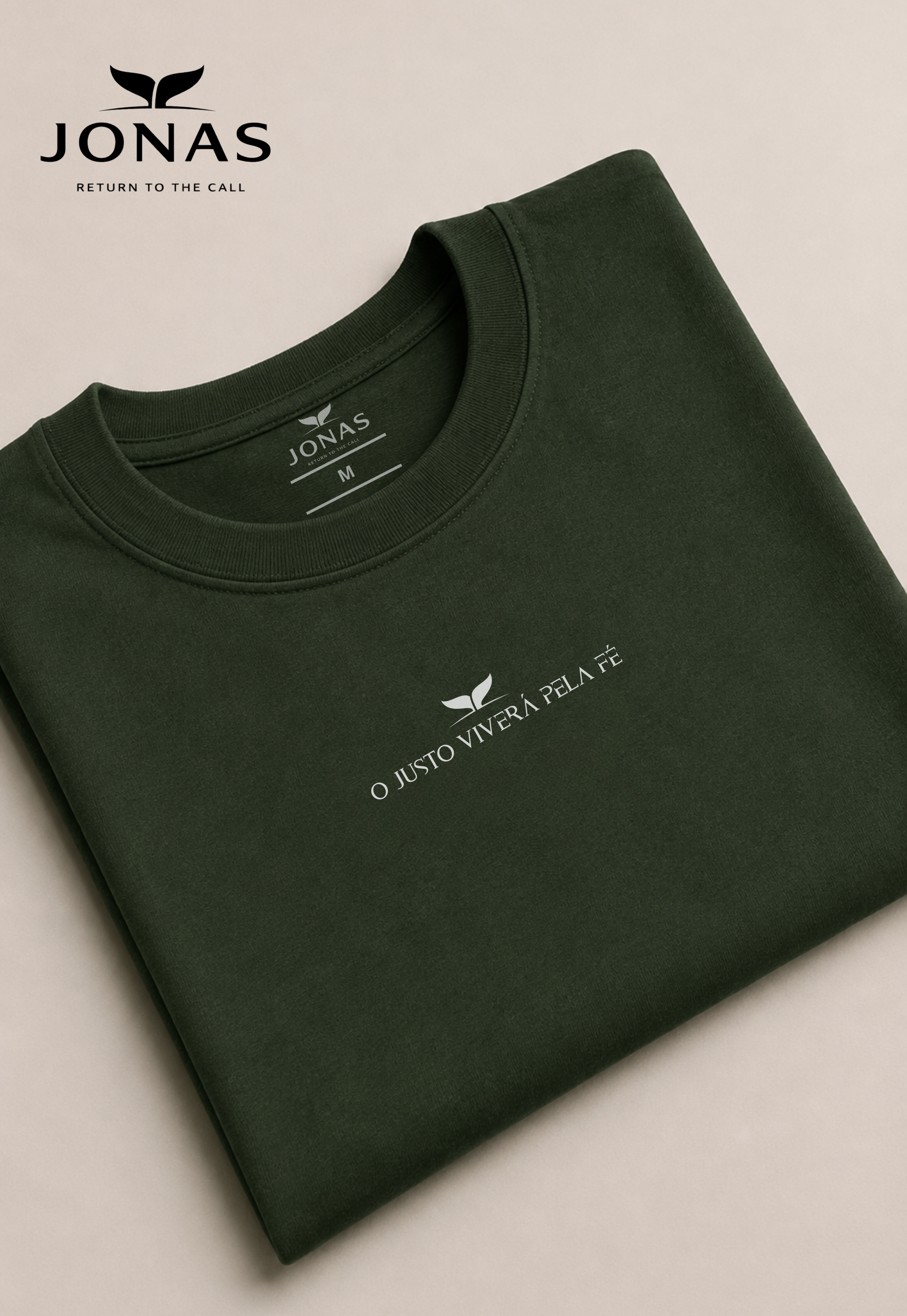 Camiseta Essential “O Justo Viverá Pela Fé” – Verde Militar