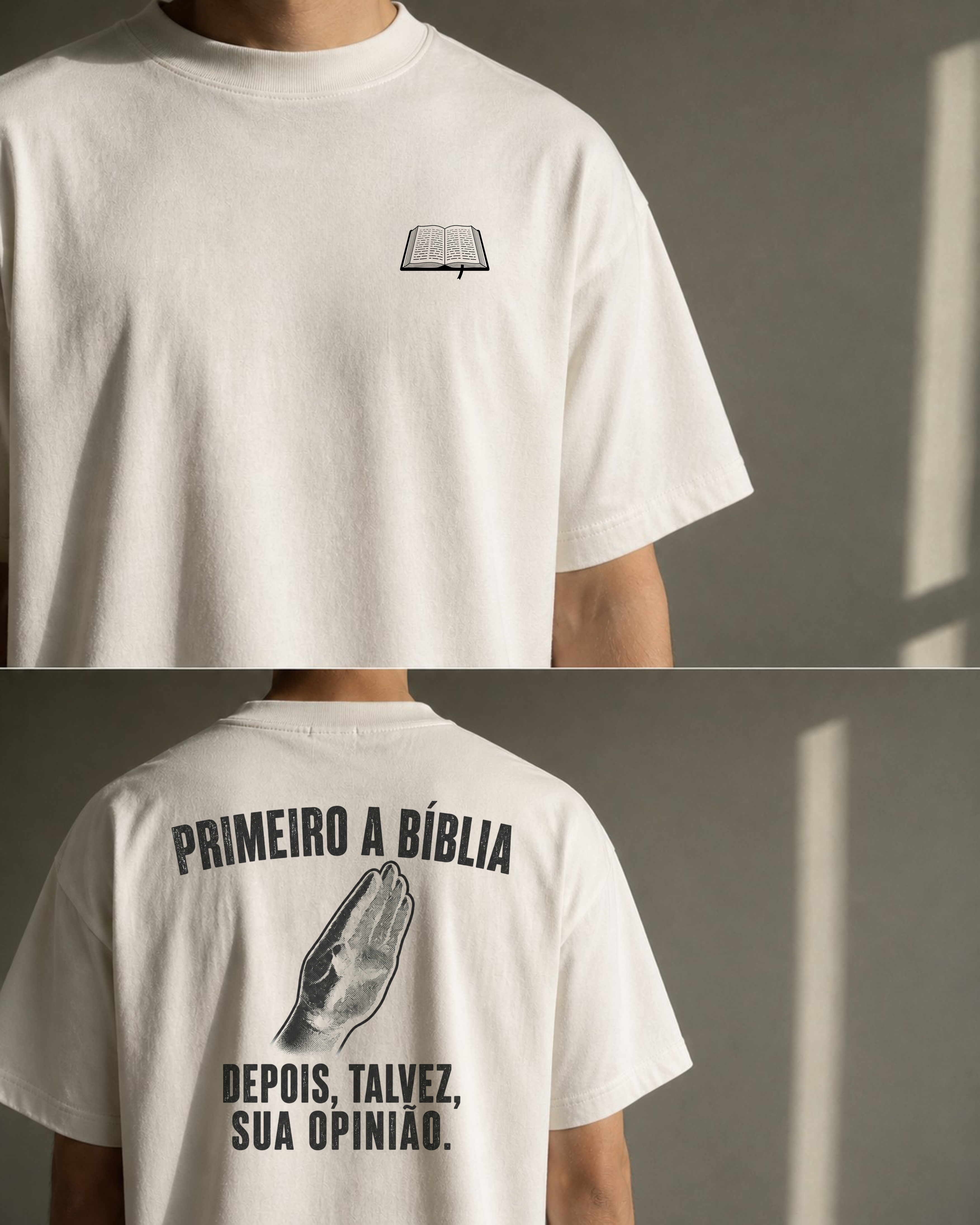 Camiseta Over - Bíblia - Off White