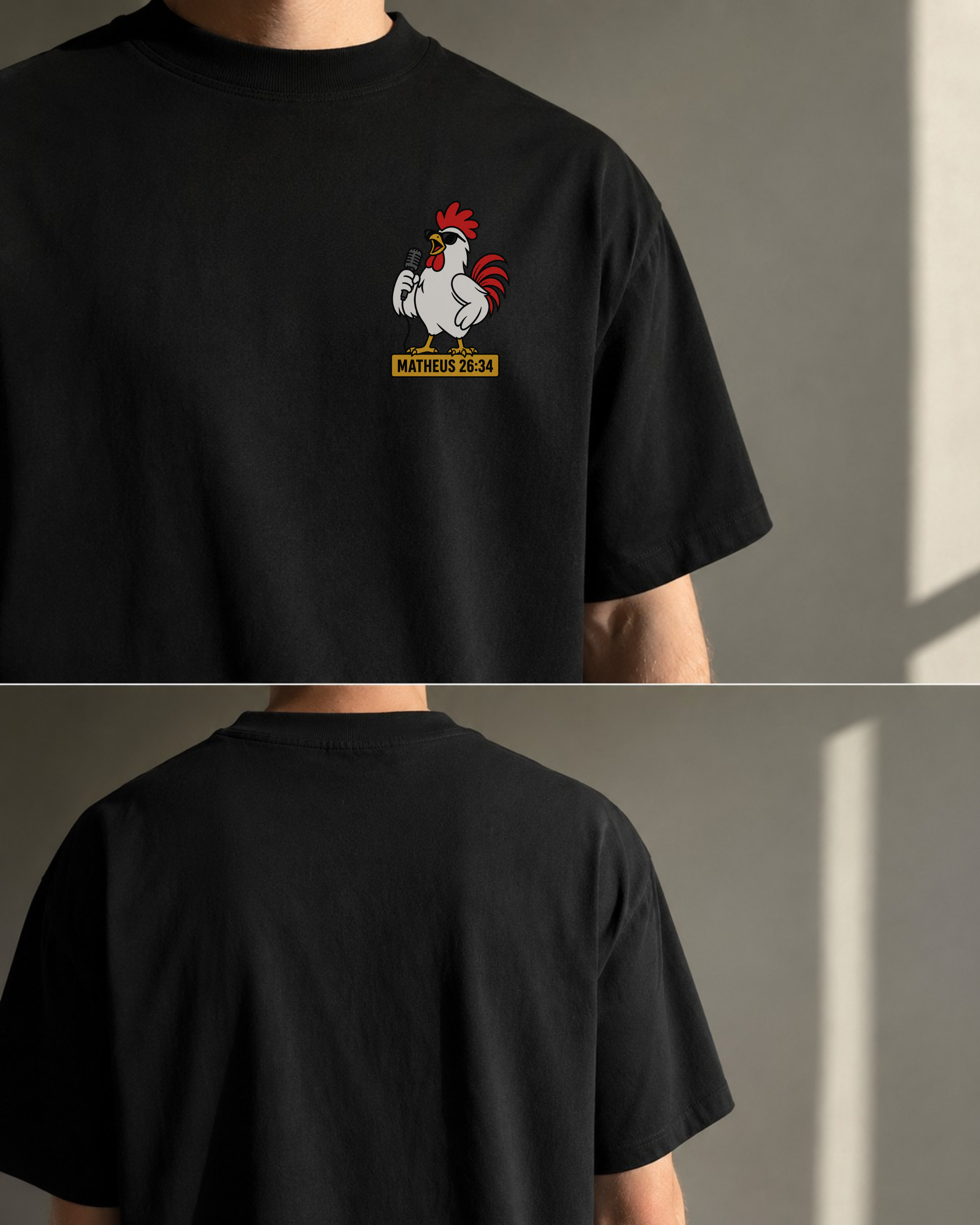 Camiseta Over — Matheus 26:34 Preto
